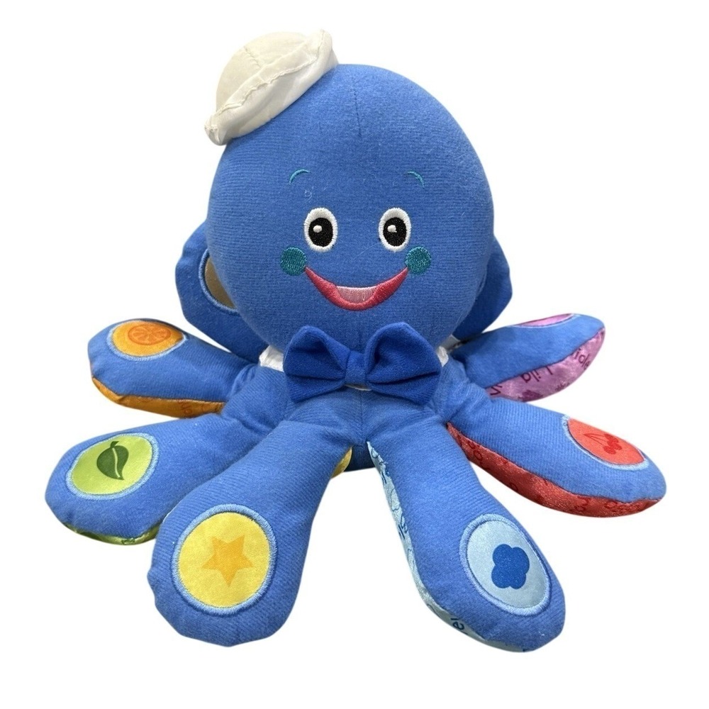 Disney Baby Einstein Kids II Musical Octopus Plush Toy Learning Colors Sewn Eyes
